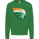 Curled India Flag Indian Day Football Mens Sweatshirt Jumper Irish Green