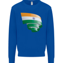 Curled India Flag Indian Day Football Mens Sweatshirt Jumper Royal Blue