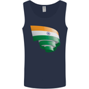 Curled India Flag Indian Day Football Mens Vest Tank Top Navy Blue