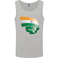 Curled India Flag Indian Day Football Mens Vest Tank Top Sports Grey