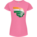 Curled India Flag Indian Day Football Womens Petite Cut T-Shirt Azalea
