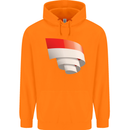 Curled Indonesia Flag Indonesian Day Football Childrens Kids Hoodie Orange