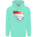 Curled Indonesia Flag Indonesian Day Football Childrens Kids Hoodie Peppermint