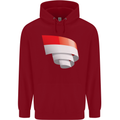 Curled Indonesia Flag Indonesian Day Football Childrens Kids Hoodie Red