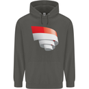 Curled Indonesia Flag Indonesian Day Football Childrens Kids Hoodie Storm Grey