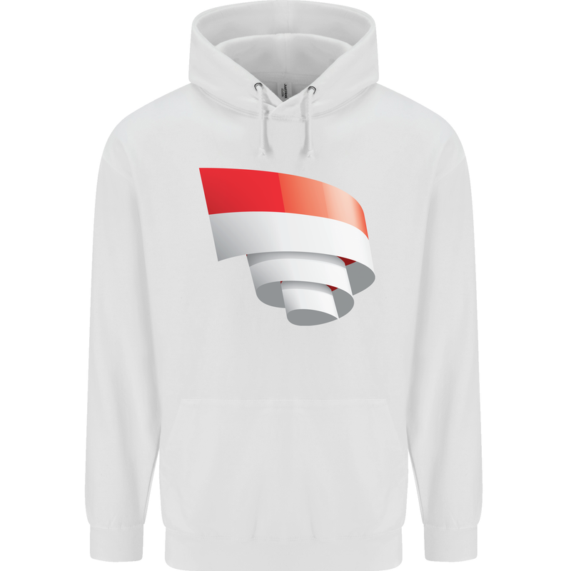 Curled Indonesia Flag Indonesian Day Football Childrens Kids Hoodie White