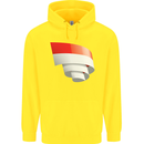 Curled Indonesia Flag Indonesian Day Football Childrens Kids Hoodie Yellow