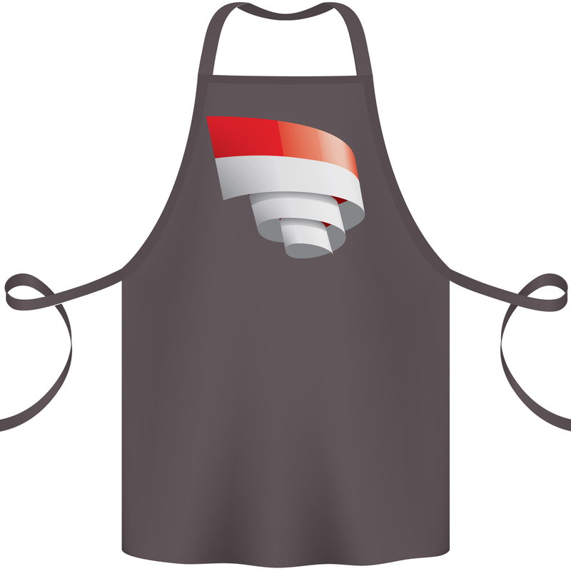 Curled Indonesia Flag Indonesian Day Football Cotton Apron 100% Organic Dark Grey