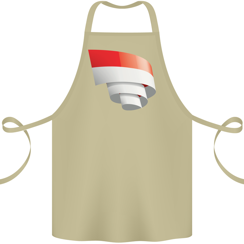 Curled Indonesia Flag Indonesian Day Football Cotton Apron 100% Organic Khaki