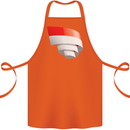 Curled Indonesia Flag Indonesian Day Football Cotton Apron 100% Organic Orange