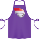 Curled Indonesia Flag Indonesian Day Football Cotton Apron 100% Organic Purple
