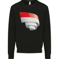 Curled Indonesia Flag Indonesian Day Football Kids Sweatshirt Jumper Black