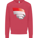 Curled Indonesia Flag Indonesian Day Football Kids Sweatshirt Jumper Heliconia
