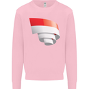 Curled Indonesia Flag Indonesian Day Football Kids Sweatshirt Jumper Light Pink