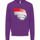 Curled Indonesia Flag Indonesian Day Football Kids Sweatshirt Jumper Purple