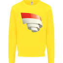 Curled Indonesia Flag Indonesian Day Football Kids Sweatshirt Jumper Yellow