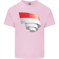 Curled Indonesia Flag Indonesian Day Football Kids T-Shirt Childrens Light Pink