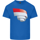 Curled Indonesia Flag Indonesian Day Football Kids T-Shirt Childrens Royal Blue