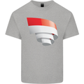 Curled Indonesia Flag Indonesian Day Football Kids T-Shirt Childrens Sports Grey