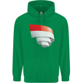 Curled Indonesia Flag Indonesian Day Football Mens 80% Cotton Hoodie Irish Green