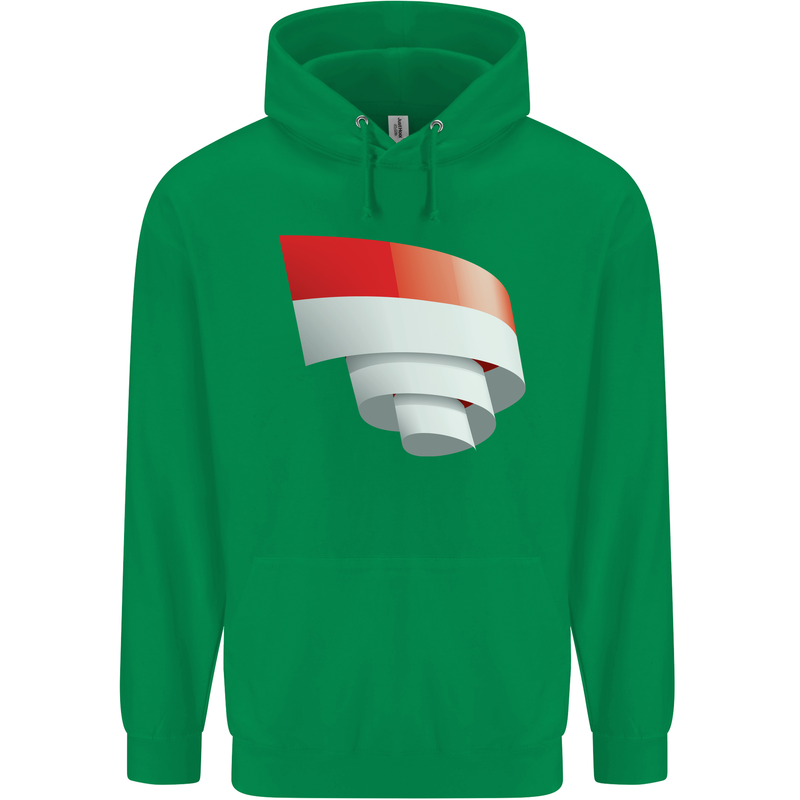 Curled Indonesia Flag Indonesian Day Football Mens 80% Cotton Hoodie Irish Green