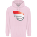 Curled Indonesia Flag Indonesian Day Football Mens 80% Cotton Hoodie Light Pink