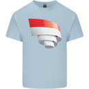 Curled Indonesia Flag Indonesian Day Football Mens Cotton T-Shirt Tee Top Light Blue