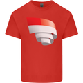 Curled Indonesia Flag Indonesian Day Football Mens Cotton T-Shirt Tee Top Red