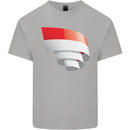 Curled Indonesia Flag Indonesian Day Football Mens Cotton T-Shirt Tee Top Sports Grey