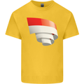 Curled Indonesia Flag Indonesian Day Football Mens Cotton T-Shirt Tee Top Yellow