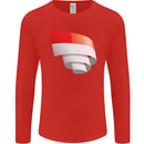 Curled Indonesia Flag Indonesian Day Football Mens Long Sleeve T-Shirt Red