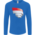 Curled Indonesia Flag Indonesian Day Football Mens Long Sleeve T-Shirt Royal Blue