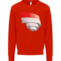 Curled Indonesia Flag Indonesian Day Football Mens Sweatshirt Jumper Bright Red
