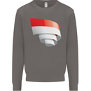 Curled Indonesia Flag Indonesian Day Football Mens Sweatshirt Jumper Charcoal