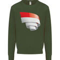 Curled Indonesia Flag Indonesian Day Football Mens Sweatshirt Jumper Forest Green
