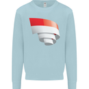 Curled Indonesia Flag Indonesian Day Football Mens Sweatshirt Jumper Light Blue