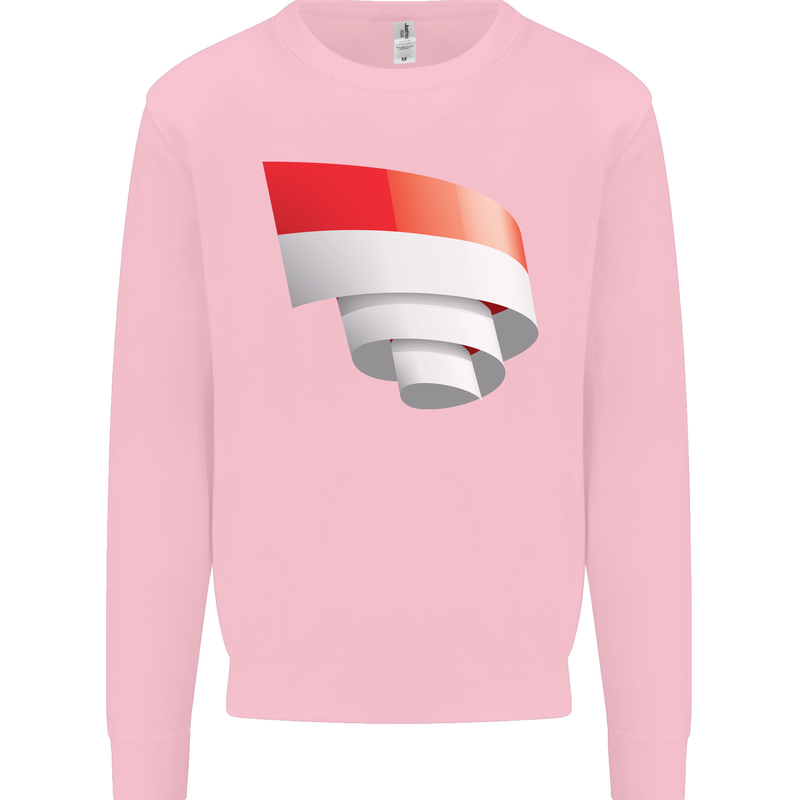 Curled Indonesia Flag Indonesian Day Football Mens Sweatshirt Jumper Light Pink
