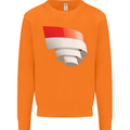 Curled Indonesia Flag Indonesian Day Football Mens Sweatshirt Jumper Orange