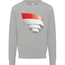 Curled Indonesia Flag Indonesian Day Football Mens Sweatshirt Jumper Sports Grey