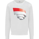 Curled Indonesia Flag Indonesian Day Football Mens Sweatshirt Jumper White
