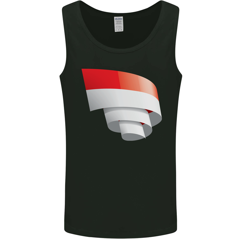 Curled Indonesia Flag Indonesian Day Football Mens Vest Tank Top Black
