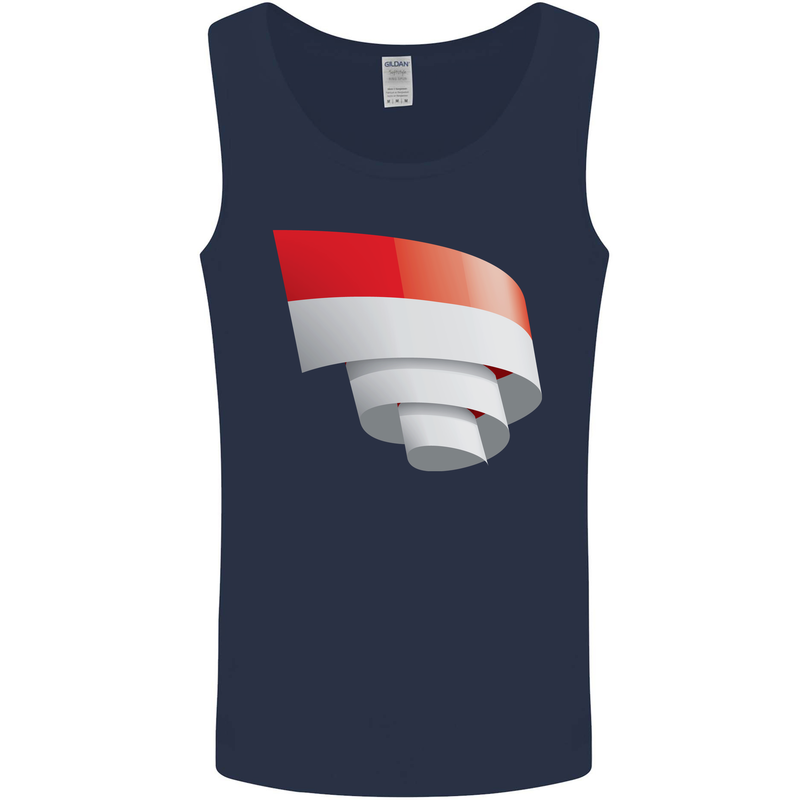 Curled Indonesia Flag Indonesian Day Football Mens Vest Tank Top Navy Blue