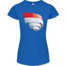 Curled Indonesia Flag Indonesian Day Football Womens Petite Cut T-Shirt Royal Blue