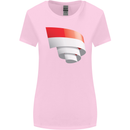 Curled Indonesia Flag Indonesian Day Football Womens Wider Cut T-Shirt Light Pink