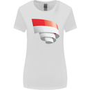 Curled Indonesia Flag Indonesian Day Football Womens Wider Cut T-Shirt White