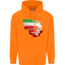 Curled Iran Flag Iranian Day Football Childrens Kids Hoodie Orange