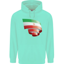 Curled Iran Flag Iranian Day Football Childrens Kids Hoodie Peppermint