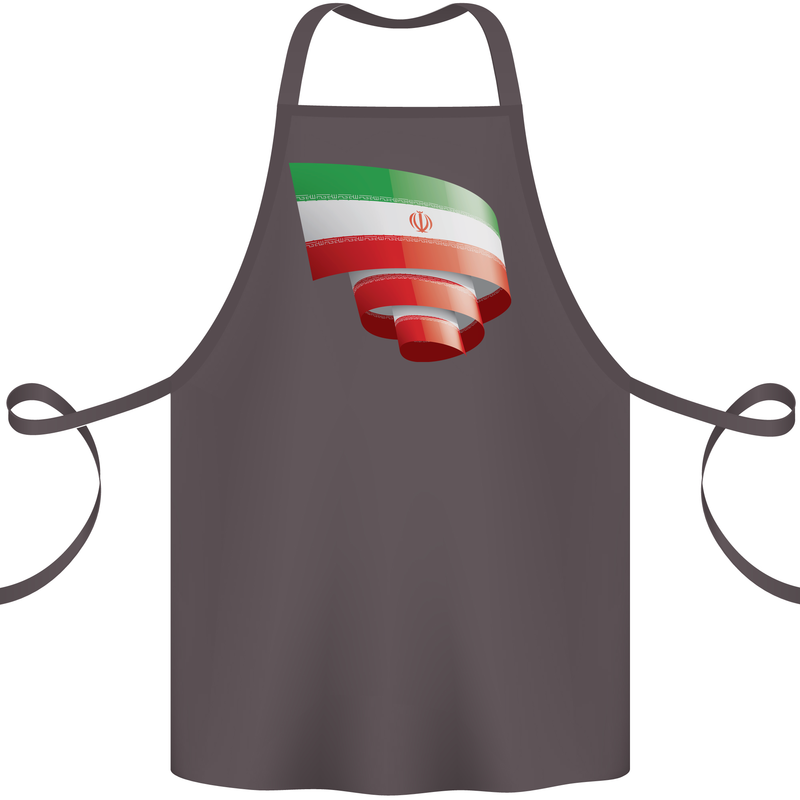 Curled Iran Flag Iranian Day Football Cotton Apron 100% Organic Dark Grey