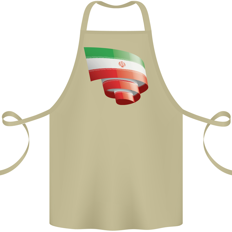Curled Iran Flag Iranian Day Football Cotton Apron 100% Organic Khaki
