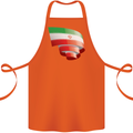 Curled Iran Flag Iranian Day Football Cotton Apron 100% Organic Orange